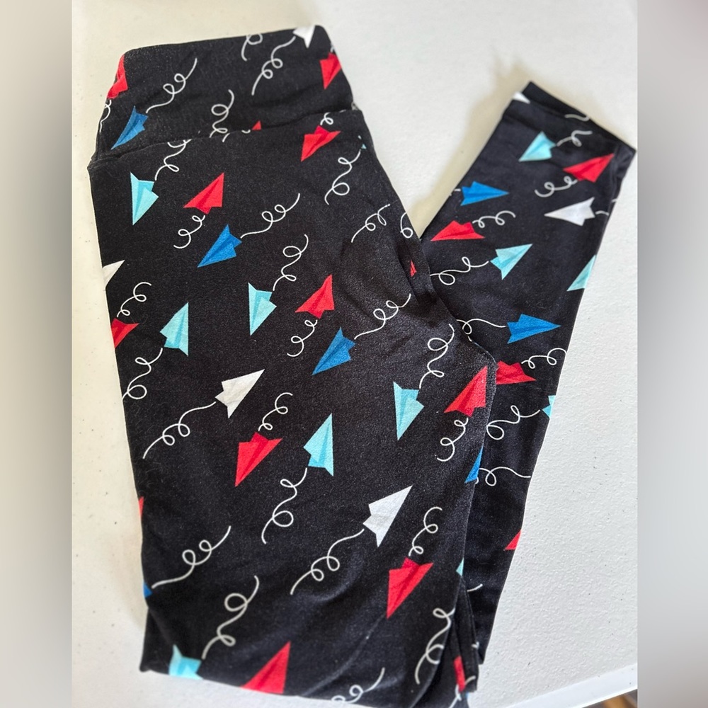 LuLaRoe Women’s Leggings OS Airplane Print